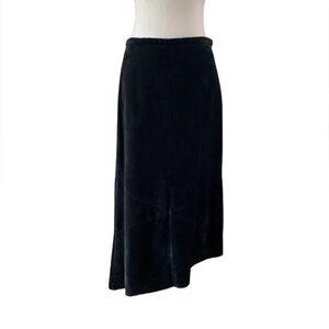 Vintage Banana Republic Suede Asymmetrical Midi Skirt Black Size 12